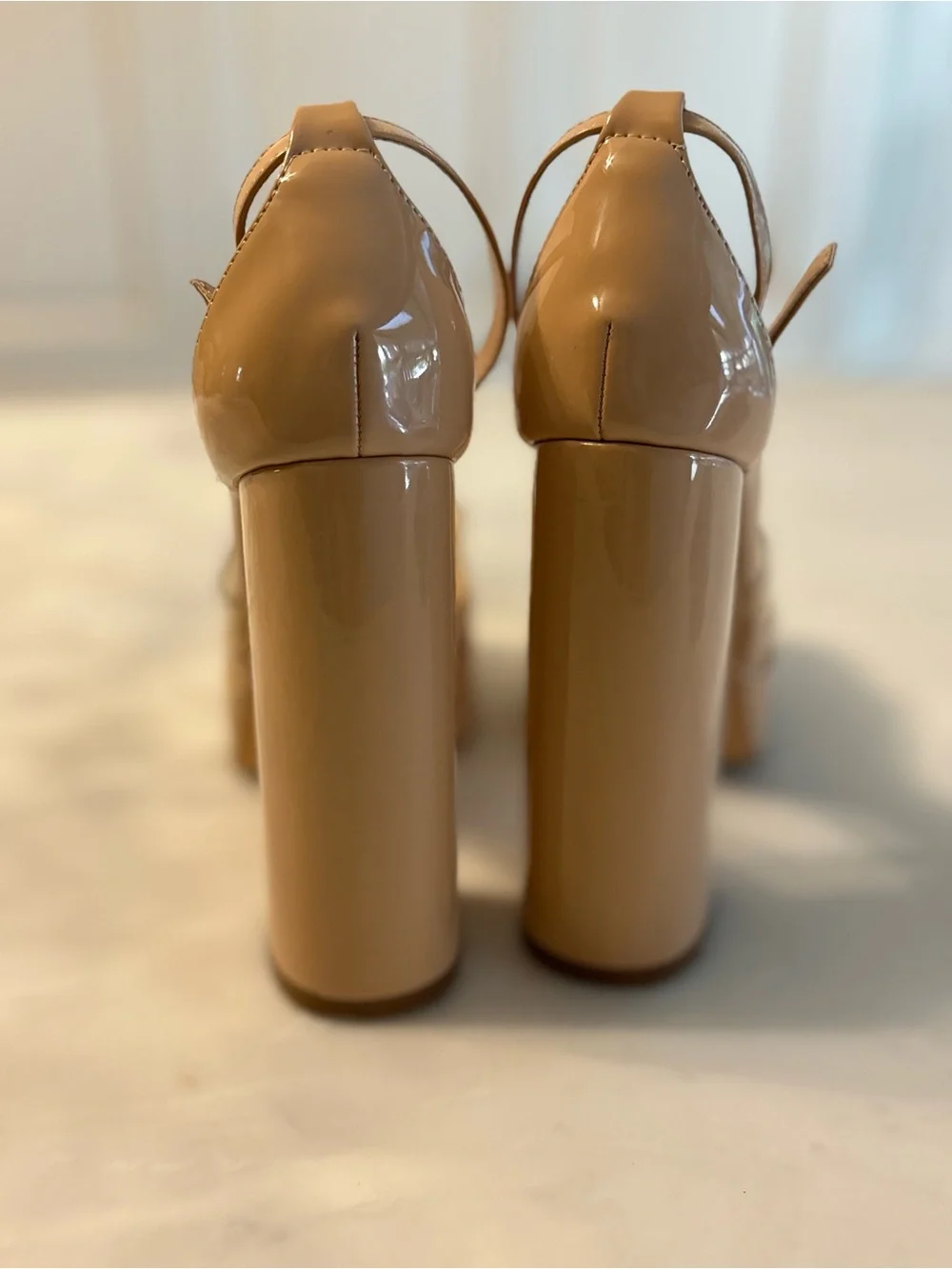 So Me GLENDA Nude Platform High Heel  with Clear Strap